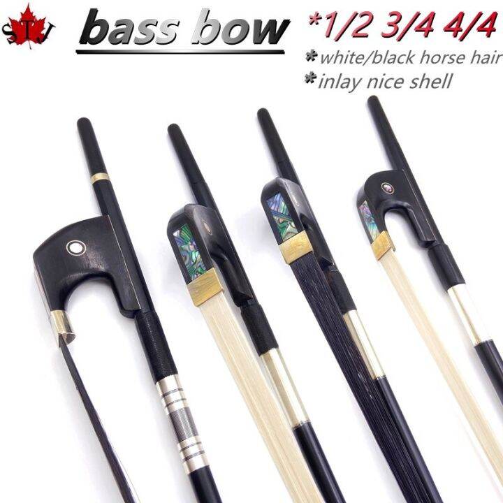 1Pcs 4/4,3/4,1/2 New Upright Double Bass Bow Black Carbon Fiber Stick