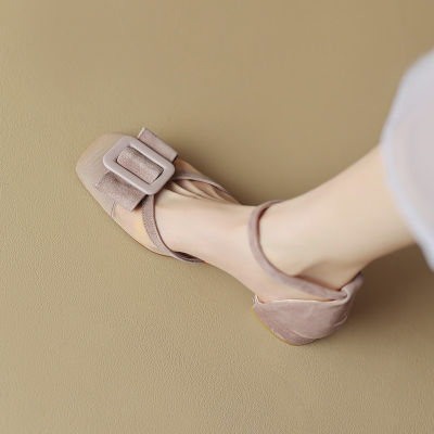 รองเท้าผู้หญิงรองเท้าแตะตาข่ายสะดวกสบายกับฉบับภาษาเกาหลีของรองเท้าเดี่ยวสีทึบ35-39