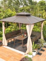 ✆❦♂ Gazebo outdoor courtyard awning galvanized roof villa new Chinese style garden mobile farmhouse assembly pavilion