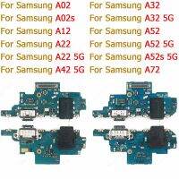 สำหรับ Samsung Galaxy A02 A02s A12 A22 A32 A42 A52 A52s A72 5กรัมชาร์จพอร์ตบอร์ดซ่อมโทรศัพท์มือถือของแท้แผ่นขั้วต่อ Usb อะไหล่