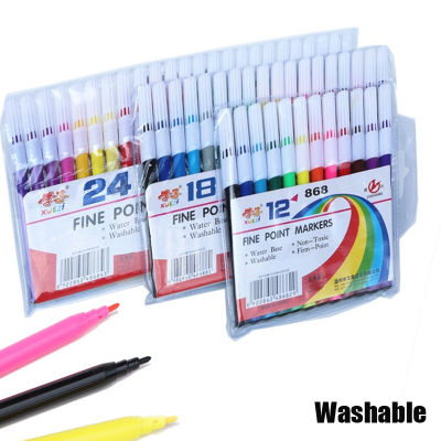 12/18/24 สีน้ำสีปากกาสี Fine Point Felt TIP MARKER ปากกาสำหรับเด็กนักเรียน DIY สมุดภาพ Art Supplies-Yrrey