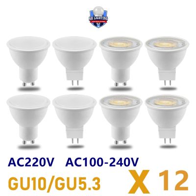 ♈☁ 12Pcs/LOT GU10 MR16 Led Spotlight AC220V AC110V AC220V Bulb Spot GU5.3 Lighting Bulb Indoor Lighting Home Decoration Bombillas