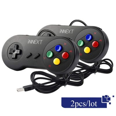 2ชิ้น/ล็อตเกมแพดตัวควบคุม USB จอยควบคุมเกมสุดๆ SNES USB จอยสติ๊กเกมโทรศัพท์และแท็บเล็ตเกมแพดคลาสสิกสำหรับพีซีเกม MAC