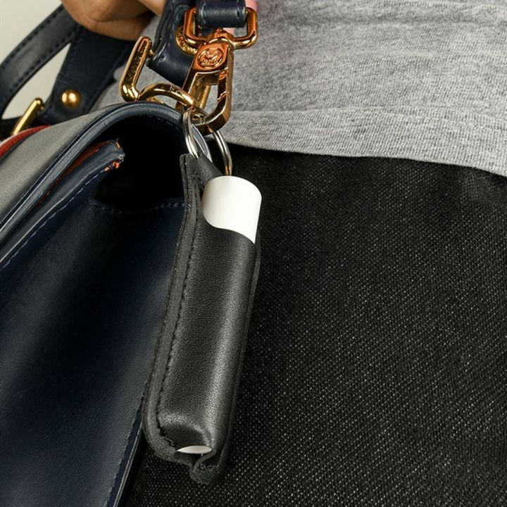 กระเป๋าลิปบาล์มที่ใส่ตะเกียบพวงกุญแจลิปสติกแหวนพวงกุญแจ-pu