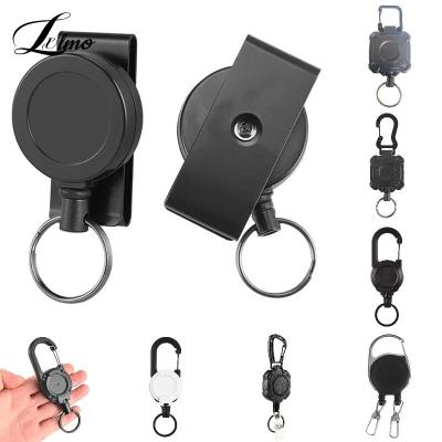 1Pcs Anti-theft Metal Easy-to-pull Buckle Rope Elastic Keychain Sporty Retractable Key Ring Anti Lost Yoyo Ski Pass ID Card Key Chains
