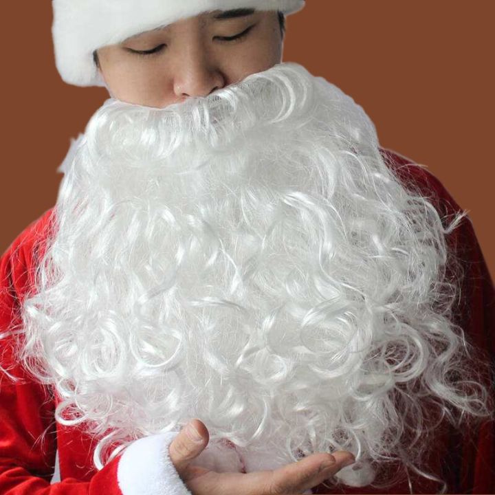 cos-imitation-ซานตาคลอสเคราซานตาคลอสแต่งตัววิกผมคริสต์มาส-cos-เวทีแต่งตัวอุปกรณ์เคราสีขาว