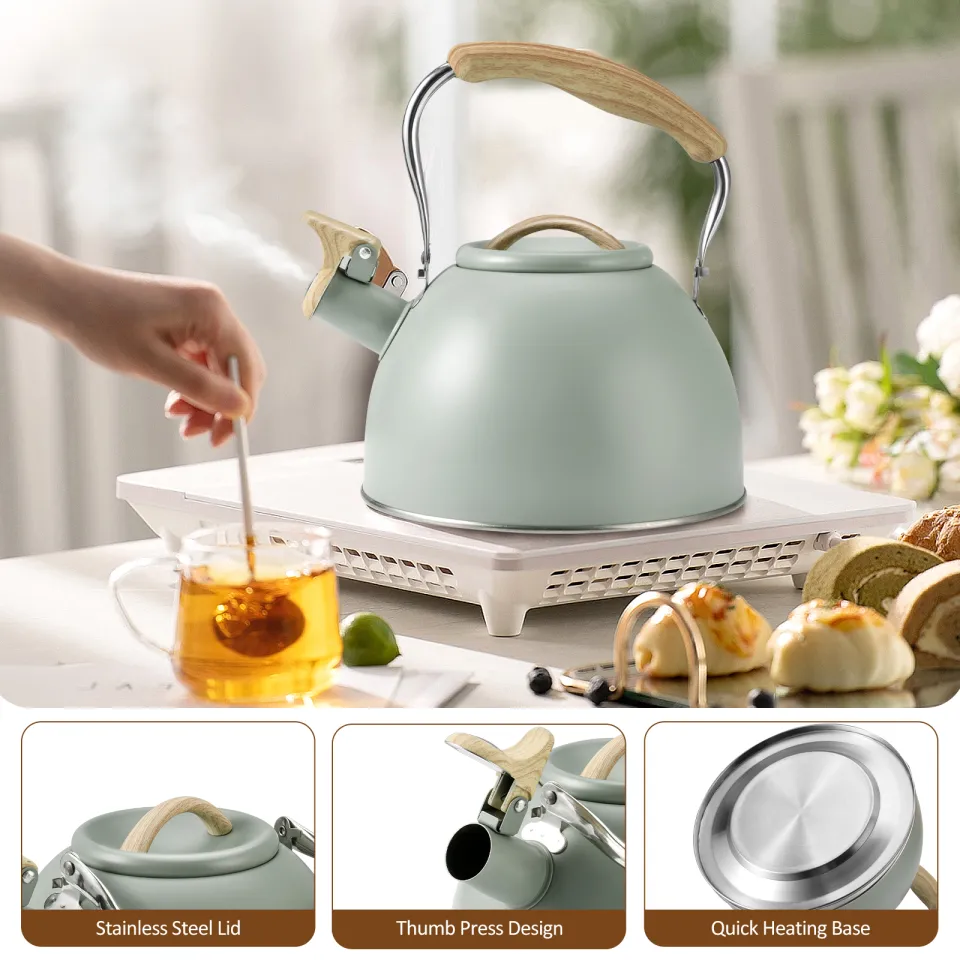 1pc Whistle Tea Kettle for Stove Top, 3L/101oz Stainless Steel Large  Capacity for Boiling Water & Making Coffee, Suitable For Both Induction  Cooker And Gas Stove