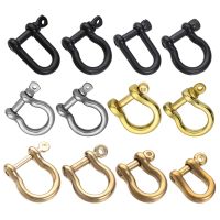 Stainless Steel Staples Carabiner Solid Brass Metal D Bow Shackle Fob Key Ring Keychain Hook Screw Joint Connector Buckle New