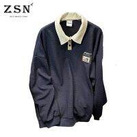 เสื้อโปโลสำหรับผู้ชาย♛ZSN Zun Shang Niao♛ฤดูใบไม้ร่วงเป็นที่นิยมยอดนิยมสำหรับผู้ชายเสื้อโปโลวัยรุ่นแบบเรียบง่ายแขนยาวเสื้อโปโลโปโลสีทึบมาตรฐาน