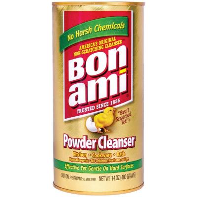 ผงทำความสะอาด อเนกประสงค์ Bon Ami ผงทำความสะอาด เครื่องครัว  ทำความสะอาด สแตนเลส โครเมี่ยม ขจัดคราบ เอนกประสงค์จากอเมริกา ขนาด 400g