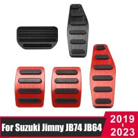 แผ่นแท่นเหยียบพักเท้าคลัตช์เบรกมันเครื่องเร่งอลูมิเนียมรถยนต์สำหรับ Suzuki Jimny JB74 JB64 2019-2021 2022อุปกรณ์เสริม2023