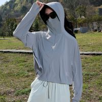 Long Sleeves Hoody Summer Women Sun UV Protection Quick Dry Clothing Jacket Thin Beach Sweatshirt Anti-UV sports Outerwear mask