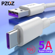 PZOZ 5A Cáp USB Type-C cho Huawei P40 P30 P20 Mate 40 30 20 X2 nova 7 8