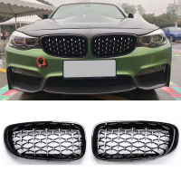 คู่รถด้านหน้าไต Grills เพชร Grille สำหรับ BMW 3 Series GT F34 Gran Turismo 328i 330i 335i 340i 2012-2019รถจัดแต่งทรงผม