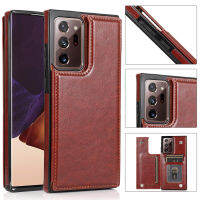 เคสกระเป๋าสตางค์หนังแบบบางหรูหรา,สำหรับ Samsung Galaxy S21 Ultra S20 FE S10 S9 Plus Note 20 10 Lite พร้อมช่องใส่การ์ดฝากันกระแทก