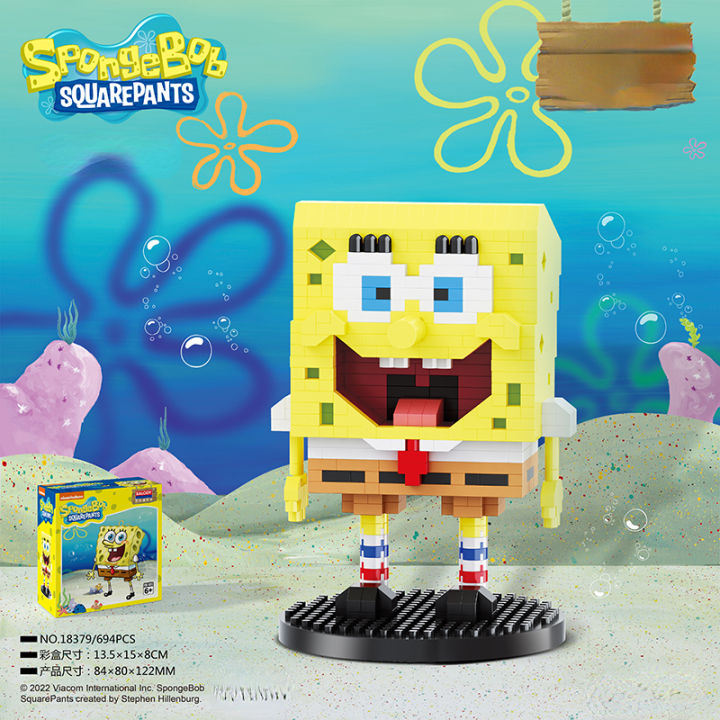 ใหม่-spongebob-squarepants-อนุภาคขนาดเล็กบล็อกเมืองแพทริคดาว-squidward-เสน่ห์เด็กของเล่นของขวัญวันเกิด