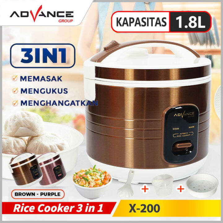 Advance X200 Rice Cooker Serbaguna Kapasitas 1 8 liter 3IN1 Penanak