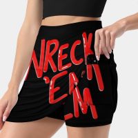 Wreck Em S-4Xl กระโปรงเทนนิสกอล์ฟฟิตเนสกีฬากางเกงขาสั้นกระโปรงศัพท์กระเป๋า Texas Tech Wreck Em Lubbock Texas Ttu Raiders