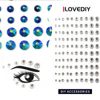 ILOVEDIY สติ๊กเกอร์ตกแต่งงานปาร์ตี้เทศกาลสีสำหรับติดรอบดวงตา,แผ่นสติกเกอร์7สีประกายเพชรมีกาวในตัว