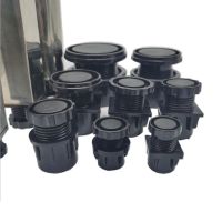 2-8Pcs Black ABS Round Adjustable Foot Mats With Nuts Table Feet Heightening Pipe Plug Furniture Tube Cover Pipe Fittings Accessories