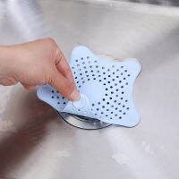 3Pcs Starfish Shapes Silicone Sink Strainer Hair Filter Sewer Plug Anti-blocking Bathbub Plug Floor Drains Shower Hair Strainer Dishracks Sink accesso