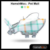 HamshMoc High Buoyancy Dog Life Jacket เสื้อชูชีพสุนัขสะท้อนแสงพร้อมที่จับกู้ภัยคอที่ถอดออกได้ Float Safety Flotation Ripstop Lifesaver สำหรับสุนัข