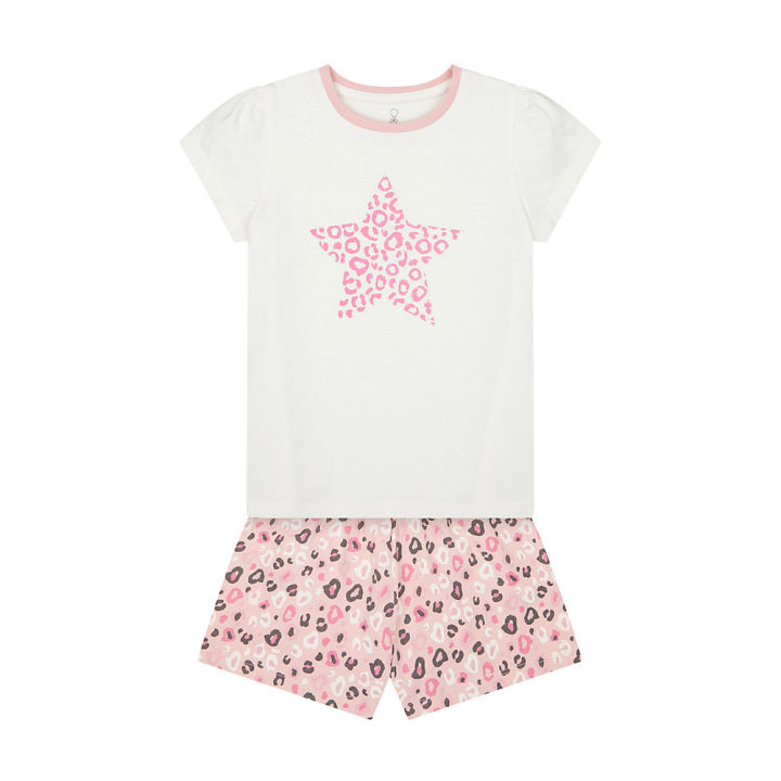 ชุดนอนเด็กผู้หญิง-mothercare-pink-leopard-print-shortie-pyjamas-yd237