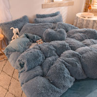 Pink Green Beige Super Soft Warm Plush Shaggy Fleece Girl Bedding Set Mink Velvet Duvet Cover Bed Sheet Pillowcases Home Textile