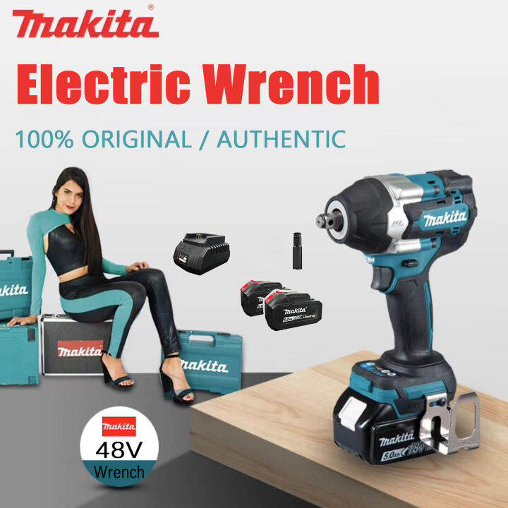 Makita Impact Wrench Cordless Original 2 LiIon Batteries 48V Tool Set