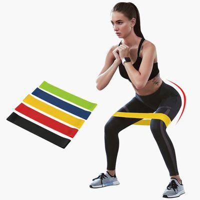 Rubber Resistance Bands Yoga Gym Elastic Gum Strength Pilates Portable Fitness Workout Equipment Crossfit Women Cadio Training