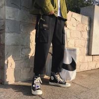 Hot Sale SELCHIAN 【Good Quality】Summer new clothing Multi side pockets pants Japanese mens wear overalls straight tube  handsome big pocket casual pants ankle length cargo pants