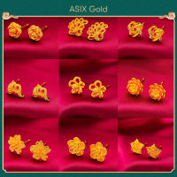 ASIX GOLD ต่างหูทอง 24K สำหรับผู้หญิง แฟชั่นเกาหลีล่าสุด หลากหลายสไตล์ ไม่ดำ ไม่ลอก