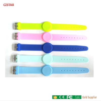 colorful 13.56mhz iso14443A read write RFID Silicone Wristband tag with adjustable Wrist Strap for Child kids Baby