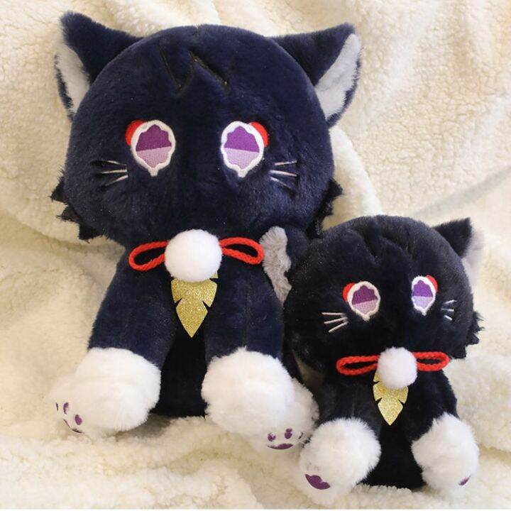 เกม-genshin-ผลกระทบของเล่นตุ๊กตา-scaramouche-แมว-plushie-ตุ๊กตารุ่นเก็บสีม่วงแมวนุ่มยัดไส้สัตว์เด็กของขวัญวันเกิด