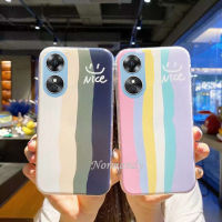 2023ใหม่ปลอกแบบเรียบง่าย A58 OPPO 4G สุดครีเอทีฟสีรุ้งคู่เคสมือถือ TPU Silicagel Softcase สำหรับ OPPOA58 4G บางพิเศษโปร่งใสฝาหลัง