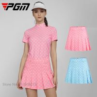 PGM Women Printed Golf Skirt Ladies Waterproof Pleated Skirts Anti-exposure Sports Pantskirt High Waist Bottoms Fashion Skort XS-XL