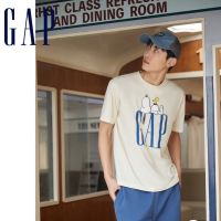 [Snoopy Co-branded] เสื้อยืดแขนสั้น พิมพ์ลาย Gap สไตล์สปอร์ต แฟชั่นฤดูร้อน สําหรับผู้ชาย และผู้หญิง เสื้อยืดคุณภาพดี