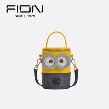 Buy FION FION Minions Denim with Leather Shoulder Bag Online