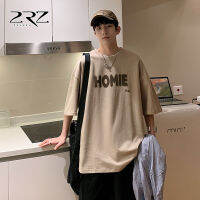 2Rz Mens Cotton Heavy Short-Sleeved T-Shirt Mens Summer Hong Kong Style Ins Couple Simple Casual Top T-Shirt Men