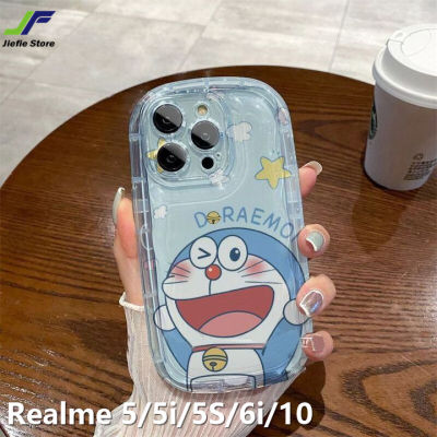 JieFie เคสนิ่มใสกันกระแทกตกสำหรับ Realme 5 / Realme 5i / Realme 6i / Realme 5S / Realme 10แฟชั่นน่ารักโดราเอมอนเคสเคสโทรศัพท์คู่ลายการ์ตูน