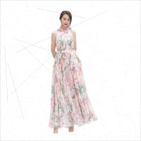 2023 new 2-sleeve 23 chiffon dress length 0 summer Europe and the United States Asia C trade skirt outer Amazon womens clothing seaside