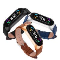 【lolo Watch】กำไลข้อมือหนังสำหรับ Xiaomi Mi Band 7กีฬาสายสายรัดข้อมือนาฬิกาสำหรับ Xiaomi Mi สายรัดข้อมือ5/6 Miband