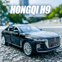 1:24 HongQi H9รถหรูล้อแม็ก D Iecasts และของเล่นยานพาหนะโลหะรถของเล่นรุ่นเสียงและแสงดึงกลับคอลเลกชันเด็กของเล่น