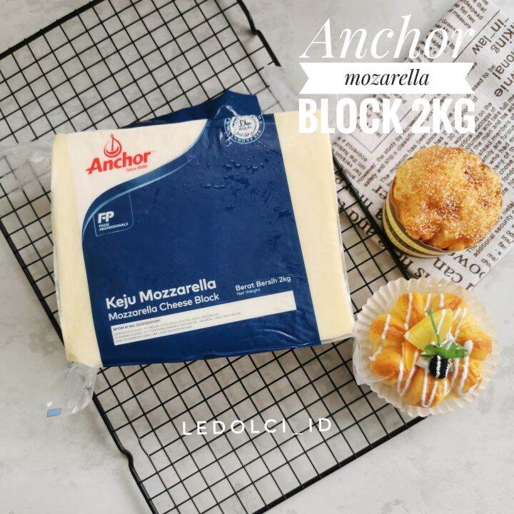 KEJU MOZZARELLA ANCHOR BLOK ANCHOR MOZZARELLA CHEESE BLOCK 2 KG