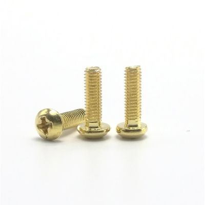 50pcs/lot M2 M2.5 M3 M4 DIN7985 GB818 Brass Cross Recessed Pan Head PM Screws Phillips Screws