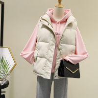 New Winter women Vest Coat Solid Turn Down Collar sleeveless Thicken Warm Zipper padded Vest Coat Plus size M-3XL