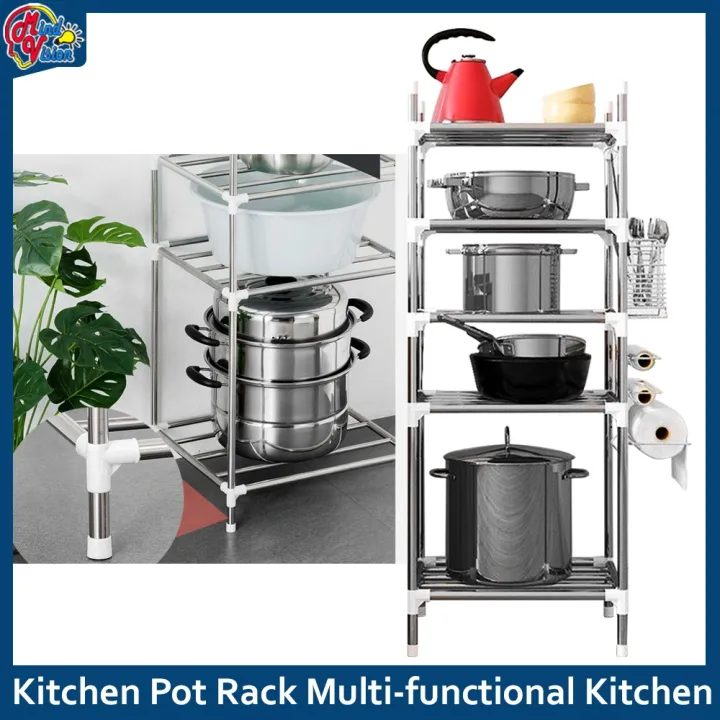 Kitchen Pot Rack Multi-functional Kitchen 5 tier Kitchen Shelf (#02 ...