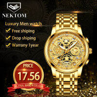 NEKTOM Mens Custom Watches Luxury Top Brand Waterproof Business Custom Golden Watch Orologio Uomo Relogios Masculino