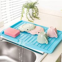 【hot】 Drain Tray Fruit Vegetable Board Rectangular Tableware Storage Shelf Plastic Drainer Dish for Bowl Cup ！