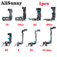 AliSunny 1Pcs สายชาร์จ Flex สำหรับ 5 5S 5C SE 6 6S 7 8 Plus X XS Max XR Charger Dock Connector พอร์ต USB Repair Part